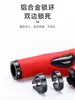 Manoplas de Guidão de Bicicleta de Silicone Líquido Transfronteiriças, Manoplas de Guidão de Bicicleta com Amortecimento de Silicone e Anel Duplo de Alumínio com Travamento, Manoplas de Guidão de Couro Costuradas à Mão