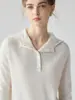 Suéter de cachemira 100% para mujer de otoño e invierno, tejido con capucha y medio botón, jersey casual holgado, capa base de longitud corta