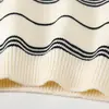 2026 Nuevo Estilo Coreano Ropa Infantil Suéter de Punto Pulóver Bloques de Color Rayas Bordado Versátil Top Infantil Venta al por Mayor