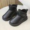 Botas de nieve para niños, nueva colección de invierno 2026 para niños, botas de algodón negras para niños, talla grande, forradas de felpa para abrigar, impermeables