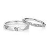 Anel para Casal Amor Curto Longo Design Feminino Senso de Design Nicho Alto Senso Aberto Ajustável Celebridade da Internet Joia de Mão