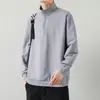 Sudadera de hombre con media cremallera y cuello alto, nuevo estilo otoño 2026, holgada, moderna, versátil, top de manga larga de alta gama