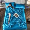 Lujo Ligero Aliexpress Juego de Colcha de Seda Helada Lavada de Verano de Cuatro Piezas Funda de Cama de Taiwán Funda de Colcha Venta al por Mayor Directa de Fábrica Venta al por Mayor de Pedidos Pequeños