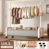 Cabide e Arara Combinados, uma Solução Conveniente para Pendurar Roupas à Noite, Arara Móvel para o Fim da Cama, Cabide Vertical de Chão para o Fim da Cama