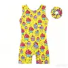 Collant Infantil Sem Mangas Estampado para Ginástica, Roupa de Treino Infantil com Pernas Retas, Fantasia de Performance para Exames de Dança Chinesa Infantil e Dança de Aptidão Física