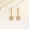 AliExpress Explosões Transfronteiriças Micro Diamante Brincos de Luxo Leve Femininos High-end Diamante Completo Zircônia Ouro 18K Brincos Longos