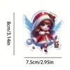 Novo Produto Transfronteiriço Acrílico Plano Clássico Chapéu de Natal Série Fada Pingente Decoração Árvore de Natal Chaveiro