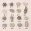 Cuentas sueltas de jade hetiano natural, accesorios de bricolaje, agua clara, cerradura de bendición verde, hebilla de seguridad, colgante de loto, pulsera, collar, cuentas al por mayor