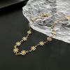 Pulseira de Flor Margarida Pequena Fresca Colar Colorido de Nicho Colar Feminino Estilo Ins Design de Cor Contrastante Acessórios Corrente para Clavícula