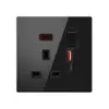 Comercio exterior estilo británico estilo europeo ultradelgado de vidrio oculto estilo 86 enchufable estilo británico estilo alemán carga rápida USB interruptor de 20A enchufe