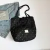 Bolsa de Lona Coreana de Grande Capacidade com Bolinhas 2025 Nova Bolsa Tote de Ombro para Commuter Estilo Lazy Bolsa Nicho de Axila