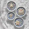 Nueva Corona de Flores de Corazón de Espiga de Trigo Tallado Plano con Adhesivo Sello de Cera de Sellado Colores Ricos Sello de Cera de Sellado para Sobre de Invitación