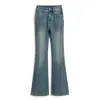 Jeans Acampanados Finos de Verano para Mujer, de Tiro Alto, Corte Delgado, Azul Vintage, Pantalones de Campana con Estiramiento en Cuatro Direcciones