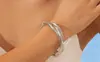 Pulsera Punk de Estilo Normcore Metálico Europeo y Americano Transfronterizo con Cuello Exagerado, Hueso de Serpiente Personalizado, Múltiples Capas, Hebilla de Giro Triple