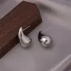 Pendientes de Plata de Ley S925 para Mujer, Versátiles Pendientes de Botón Geométricos de Gota de Agua, Diseño Elegante, Suaves con los Agujeros de las Orejas, Pendientes de Lujo Ligero de Gama Alta