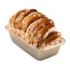 Molde rectangular dorado corrugado Tusi con tapa 450g antiadherente para pan tostado con tapa herramienta para hornear