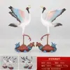 Ornamentos de Castiçal de Latão Duplo Dragão Lótus Atacado, Castiçal de Latão Duplo Dragão Finamente Trabalhado Tartaruga e Garça Decorações para Casa Casamento