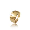 Joyería europea y americana moda creativa anillo de 26 letras inglesas dorado apertura ajustable anillo de temperamento para dama