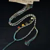 Corda para Colar Trançada Artesanal de Xizang Cordão com Pingente Multicolorido Venda Quente Cordão Vintage com Borla Cordão para Pendurar Joias Populares