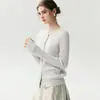 Cardigã 100% caxemira pura, trançado pequeno, gola redonda feminina, suéter de tricô estilo vintage com botões em formato de coração, perfeito como camada base ou peça externa