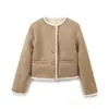 2025 Nueva Moda Otoño e Invierno Estilo Europeo y Americano Moderna Holgada Corta Botón Dorado Solapa Única Chaqueta 8372305
