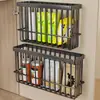 Prateleira de Armazenamento para Porta de Armário de Cozinha Caixa de Armazenamento de Parede sem Furos Sacos de Lixo Filme Plástico Prateleira de Armazenamento Multifuncional