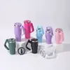 Taza Termo de Acero Inoxidable al por Mayor para Fabricantes con Diseño de Asa Giratoria, Asa para Coche, Taza Portátil de Gran Capacidad con Popote para Hielo