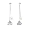 Pendientes Largos de Plata con Borlas de Diamantes Completos Super Brillantes, Populares en Línea, Hacen que el Rostro Parezca Más Delgado, Pendientes de Cadena Elegantes y Versátiles
