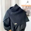 Bufanda chal de cuello alto dividido a la moda para mujer, estilo coreano de otoño e invierno, bufanda de punto versátil, bufanda de lana cálida a prueba de frío