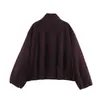 Comércio exterior transfronteiriço outono e inverno novo estilo feminino europeu e americano moda design retrô senso de design gola alta manga longa jaqueta