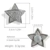 Anel de Moda de Metal Prateado com Design de Estrela e Coração, Incrustado com Pérolas, Fivela de Sapato Exquisita de Luxo Leve Banhada a Ouro para Tamancos