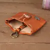 1208 Nuevo Monedero Retro Creativo para Hombres y Mujeres, Monedero de Monedas de Plata Hecho a Mano de Cuero Crazy Horse, Bolsa de Monedas Creativa con Cordón, Bolsa de la Suerte