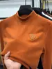 Colaboración de Marca Lamborghini Capa Base Térmica para Hombre Cuello Semi Alto Camiseta Interior Cálida Sudadera Cepillada Engrosada Moderna