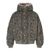Chaqueta de Algodón con Capucha y Cuello de Piel Camuflaje Retro Americano para Hombre Tendencia Punk Callejera Abrigo de Mezclilla Algodón Engrosado Cálido Ropa de Abrigo