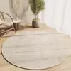 Alfombra Redonda de Color Crema para Sala de Estar, Dormitorio, Cojín de Sofá, Uso Diario en el Hogar, Felpudo de Cama, Alfombra Antideslizante de Cobertura Total, Resistente a las Manchas