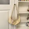 Bolsa Feminina Versátil Estilo Primavera Ombro Transversal Formato de Bolinho, Casual e Versátil, Cor Sólida, Texturizada, Grande Capacidade, Bolsa Feminina para o Dia a Dia