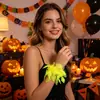 Decoraciones de Halloween, Tiras de Luz Fluorescente, Flores para la Muñeca, Pulseras de Calabaza Fantasma de Neón, Accesorios para Disfraces de Halloween