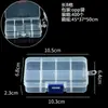 Caja de equipo de pesca transparente de 10 compartimentos fijos pequeños, caja para pastillas, caja de almacenamiento de plástico para clasificación de joyas, cuentas, anzuelos, tornillos