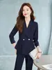 Moda Otoñal Ropa de Negocios Traje de Mujer Temperamento Estilo Diosa Ropa de Trabajo Administrativo Recepcionista Entrevista Accesorio