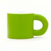 Taza de Cerámica Verde con Logo Personalizado, Taza de Café, Taza de Agua para Oficina en Casa Estilo Ins, Juego Apilable de Tazas de Regalo