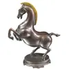 Adorno de salón artesanal de estilo antiguo con caballo al galope dorado, doce signos del zodiaco, decoración de caballos para el hogar.