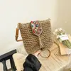 Bolsas Artesanais para Mulheres 2026 Nova Moda Primavera e Verão Nicho Bolsa de Palha para Férias na Praia Bolsa Tiracolo Saco