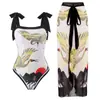 [Nuevo traje de baño para mujer estilo vacacional europeo y americano] mono multicolor con estampado digital vestido de gasa de gasa protector solar Amazon