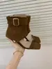 Botas de Moda Huecas de Una Correa Geniales para Mujer Tacón Delgado Tacón Alto 2026 Nuevo Primavera Verano Punta Abierta Estilo Chica Picante Botines Cortos Sandalias