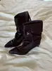 Botines retro de punta con tacón de gatito y caña ancha, botas cortas de moda 2026 otoño/invierno nuevas para mujer