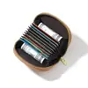 Portatarjetas de Acordeón Estilo Mini Concha de Gama Alta Pu Ranura Múltiple para Tarjetas Taomicmic Simple Estilo Ins Portatarjetas de Moda Portatarjetas de Identificación