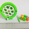 Plataforma de pesca redonda de 9 cm, juguete interactivo, juguete de pesca de cuerda, juguete de pesca de cuerda magnética, 6 peces pequeños