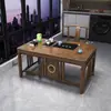Novo conjunto de mesa de chá e cadeiras estilo chinês, tudo em madeira maciça, para escritório, casa, varanda, apartamento pequeno, mesa integrada para preparo de chá