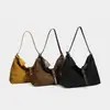 Bolsa tote simples de camurça para mulheres, nova moda 2026, bolsa de ombro de grande capacidade