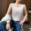 Terno feminino Camisole de seda com base branca e preta Ice Silk Acetate Silk Satin Mulberry Silk Loose Top
